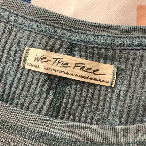NWOT We the Free / Free People Microphone Drop Thermal Top Silver Pine Size XS - Picture 12 of 12